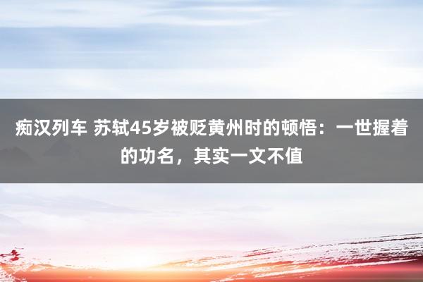 痴汉列车 苏轼45岁被贬黄州时的顿悟：一世握着的功名，其实一文不值