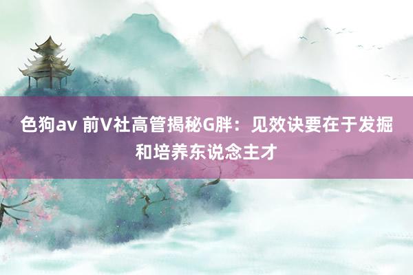   色狗av 前V社高管揭秘G胖：见效诀要在于发掘和培养东说念主才
