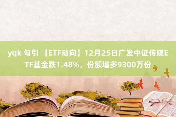   yqk 勾引 【ETF动向】12月25日广发中证传媒ETF基金跌1.48%，份额增多9300万份