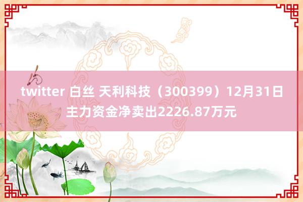   twitter 白丝 天利科技（300399）12月31日主力资金净卖出2226.87万元