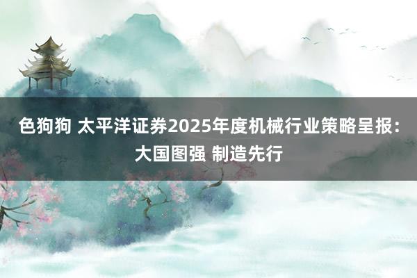   色狗狗 太平洋证券2025年度机械行业策略呈报：大国图强 制造先行