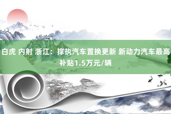   白虎 内射 浙江：撑执汽车置换更新 新动力汽车最高补贴1.5万元/辆