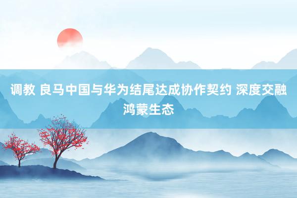   调教 良马中国与华为结尾达成协作契约 深度交融鸿蒙生态