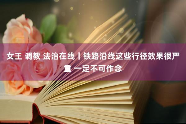   女王 调教 法治在线丨铁路沿线这些行径效果很严重 一定不可作念