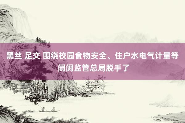   黑丝 足交 围绕校园食物安全、住户水电气计量等 阛阓监管总局脱手了