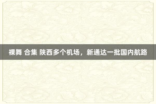   裸舞 合集 陕西多个机场，新通达一批国内航路