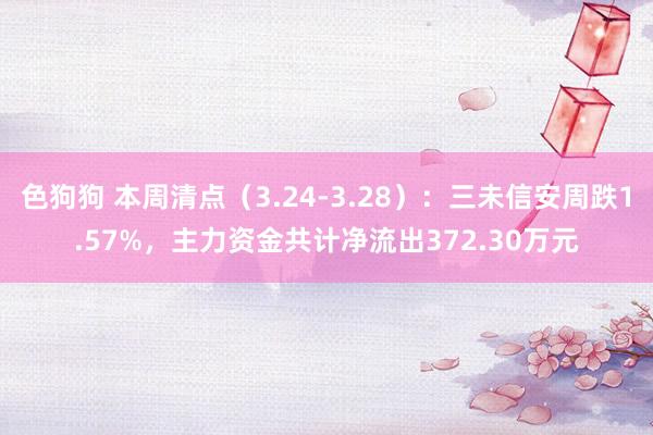   色狗狗 本周清点（3.24-3.28）：三未信安周跌1.57%，主力资金共计净流出372.30万元