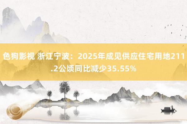   色狗影视 浙江宁波：2025年成见供应住宅用地211.2公顷同比减少35.55%