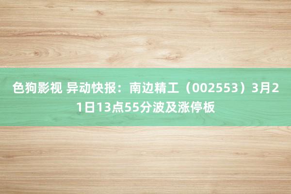   色狗影视 异动快报：南边精工（002553）3月21日13点55分波及涨停板