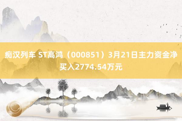   痴汉列车 ST高鸿（000851）3月21日主力资金净买入2774.54万元