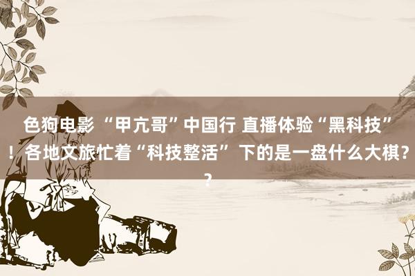   色狗电影 “甲亢哥”中国行 直播体验“黑科技”！各地文旅忙着“科技整活” 下的是一盘什么大棋？