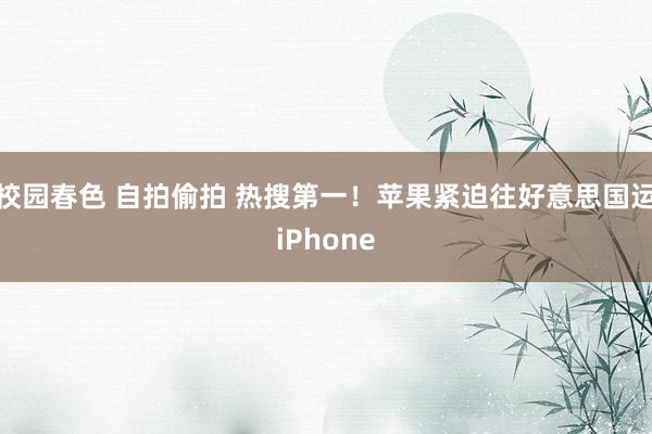   校园春色 自拍偷拍 热搜第一！苹果紧迫往好意思国运iPhone