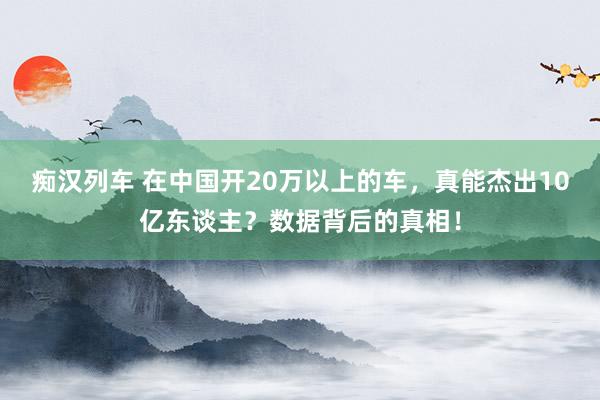   痴汉列车 在中国开20万以上的车，真能杰出10亿东谈主？数据背后的真相！
