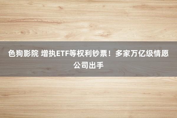   色狗影院 增执ETF等权利钞票！多家万亿级情愿公司出手