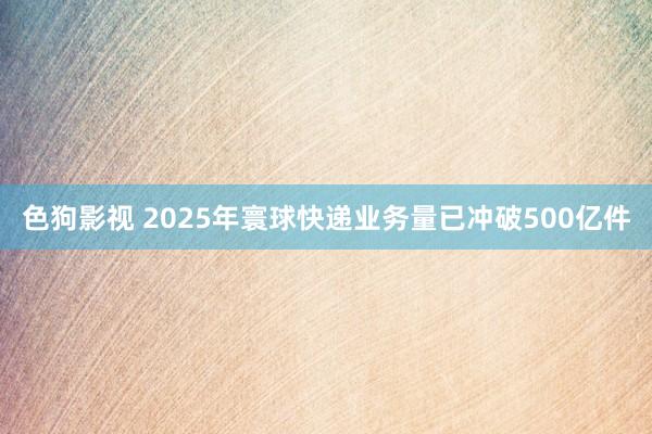   色狗影视 2025年寰球快递业务量已冲破500亿件