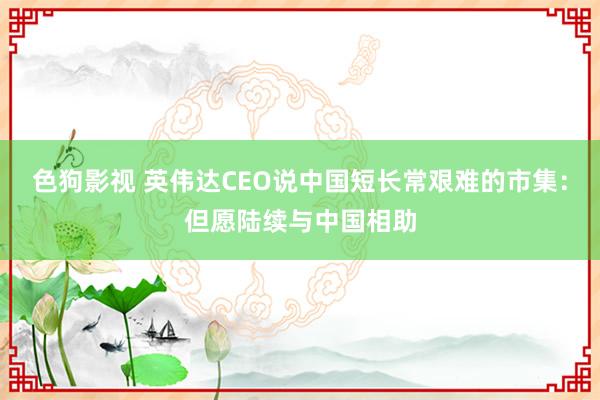   色狗影视 英伟达CEO说中国短长常艰难的市集：但愿陆续与中国相助