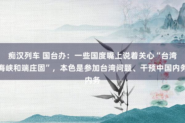   痴汉列车 国台办：一些国度嘴上说着关心“台湾海峡和端庄固”，本色是参加台湾问题、干预中国内务