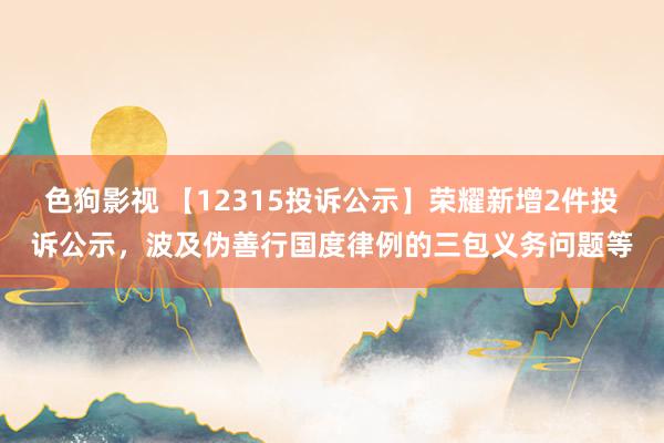 色狗影视 【12315投诉公示】荣耀新增2件投诉公示，波及伪善行国度律例的三包义务问题等