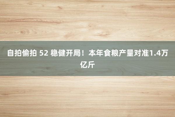   自拍偷拍 52 稳健开局！本年食粮产量对准1.4万亿斤