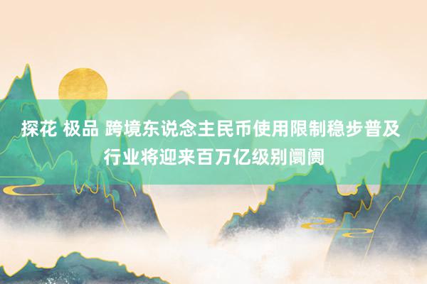   探花 极品 跨境东说念主民币使用限制稳步普及 行业将迎来百万亿级别阛阓