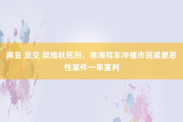  麻豆 足交 樊维秋死刑，珠海驾车冲撞市民紧要恶性案件一审宣判