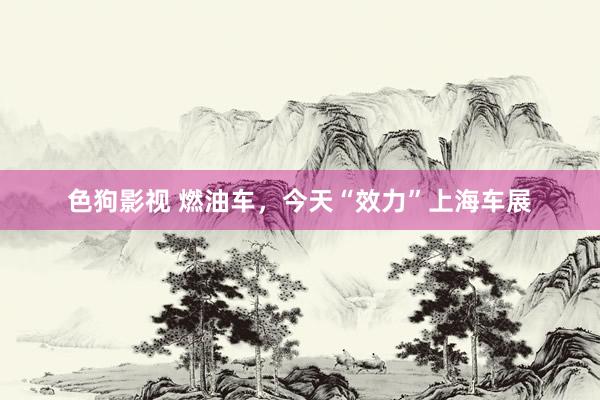   色狗影视 燃油车，今天“效力”上海车展